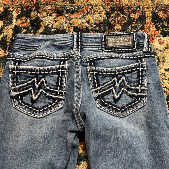 Miss Me Blue Boot Cut Jeans with Embellished Pockets - Picture 5 of 11